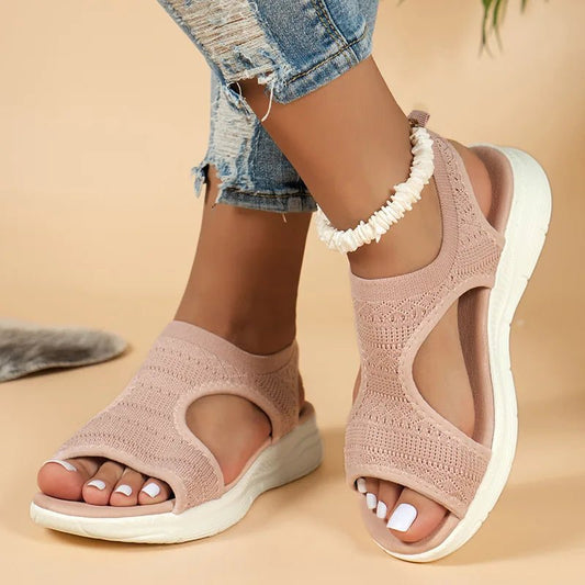 Comfortable Knit Sandals with Open Toe and Platform Sole