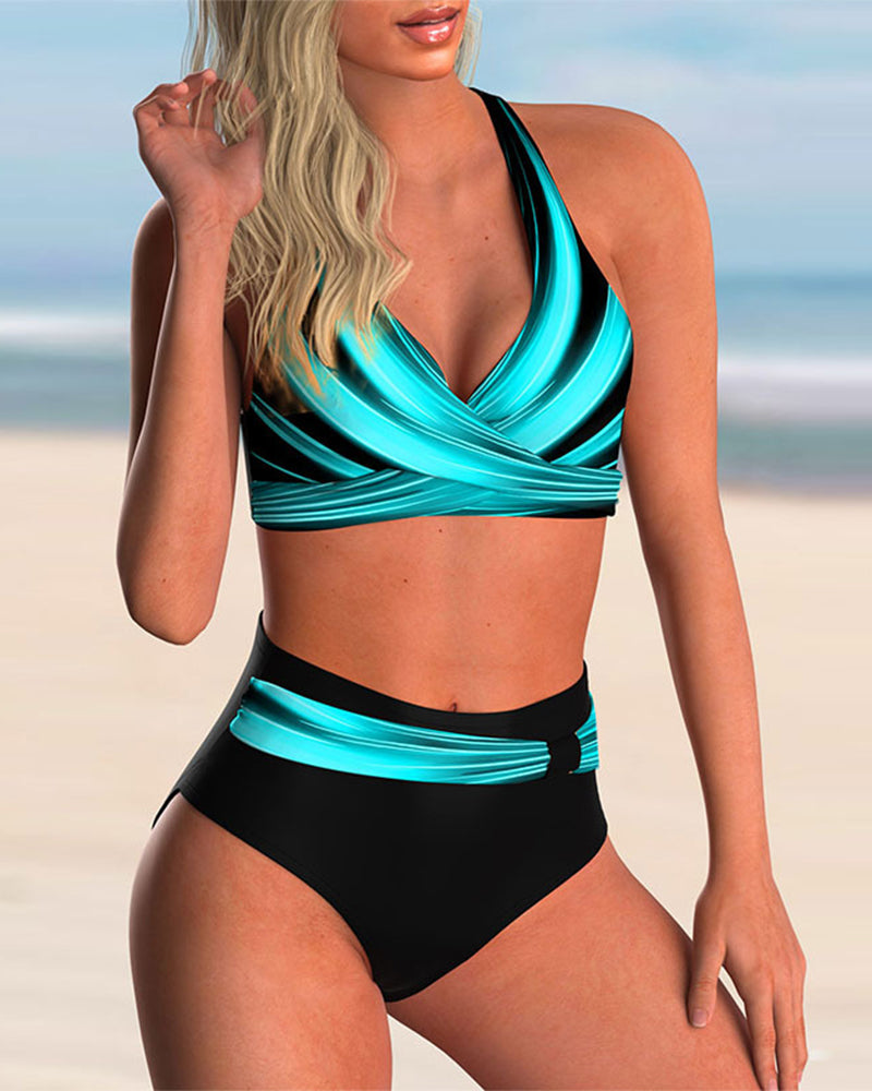 Liliana | Bikinisett med krydshals og print