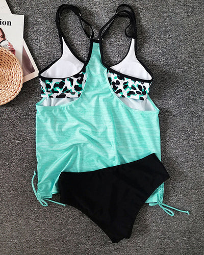 Augustus | Ensfarget tankini med leopardmønster