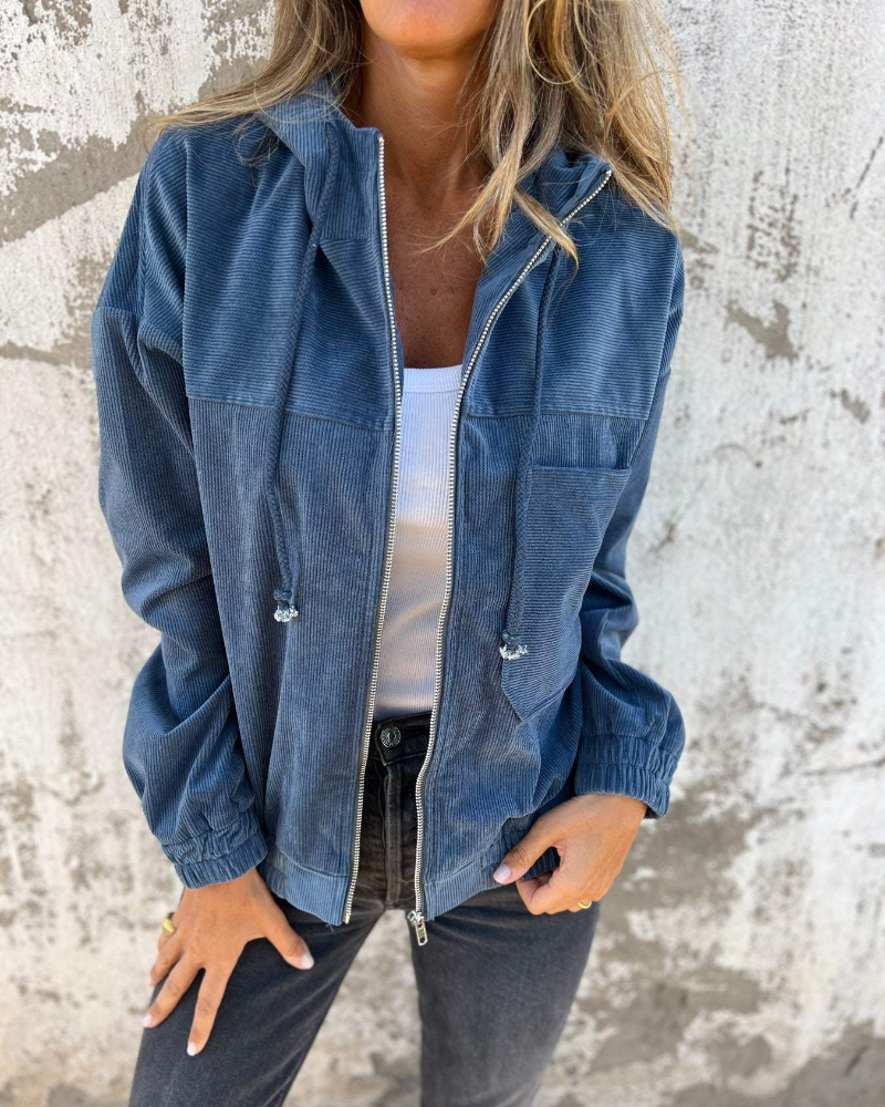 Dianne | Blå corduroyjakke