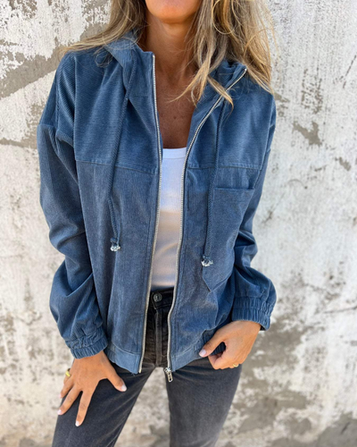 Dianne | Blå corduroyjakke
