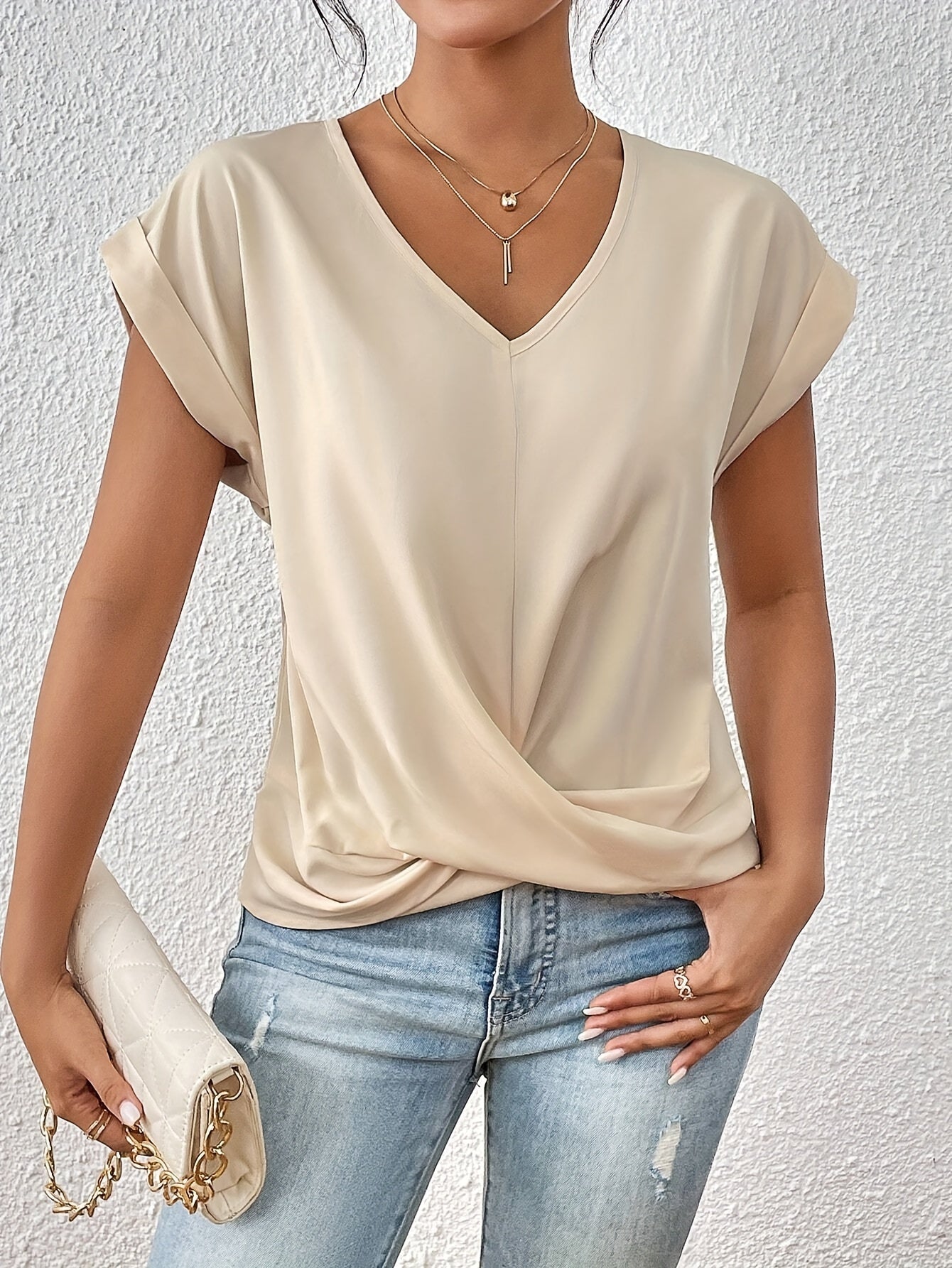 Cleo | Casual bluse med V-hals for kvinner