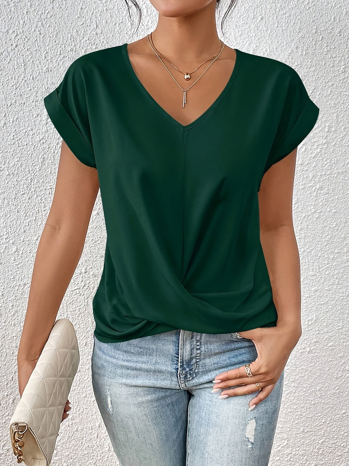 Cleo | Casual bluse med V-hals for kvinner