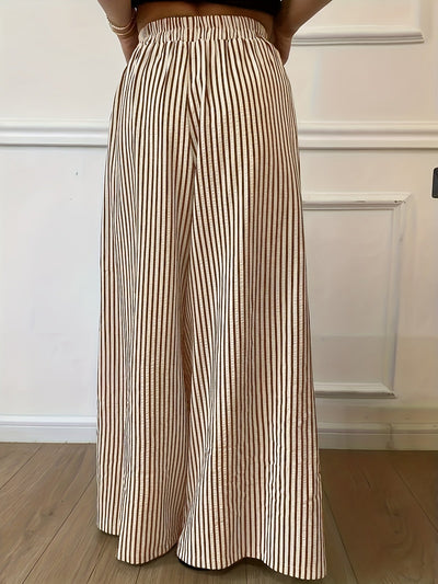 Elvira | Gestreepte Vide Broek met Elastische Taille