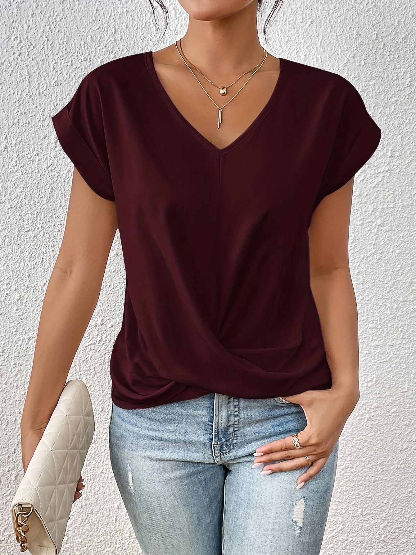 Cleo | Casual bluse med V-hals for kvinner