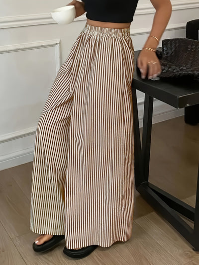Elvira | Gestreepte Vide Broek met Elastische Taille