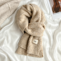 Chunky Wool Knit Scarf in Warm Winter Colours