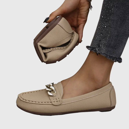 Classic Chain Detail Loafers with Round Toe