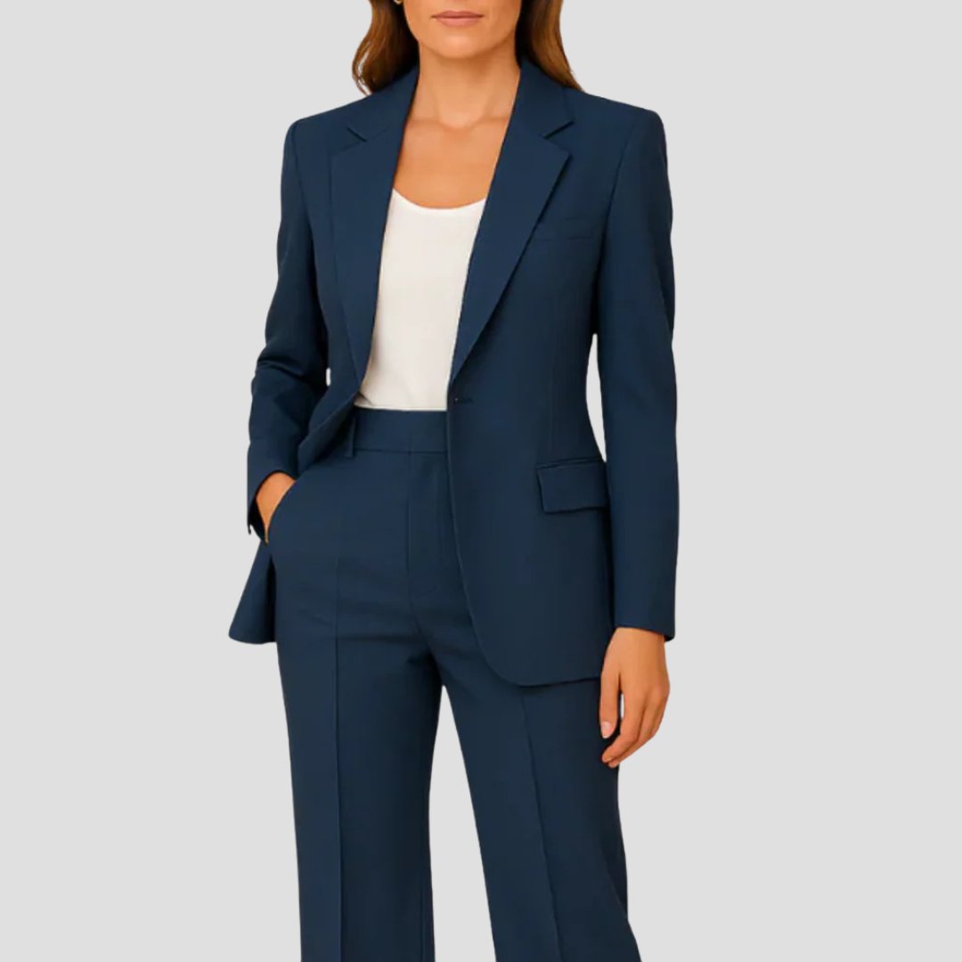 Classic Two Piece Trouser Suit with Tailored Blazer