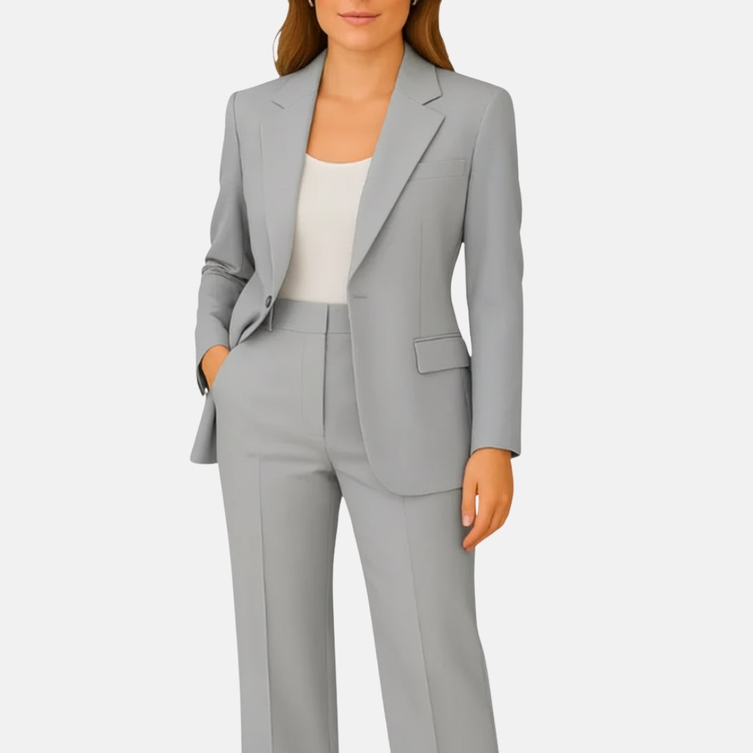 Classic Two Piece Trouser Suit with Tailored Blazer