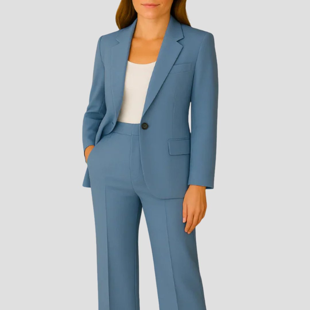 Classic Two Piece Trouser Suit with Tailored Blazer
