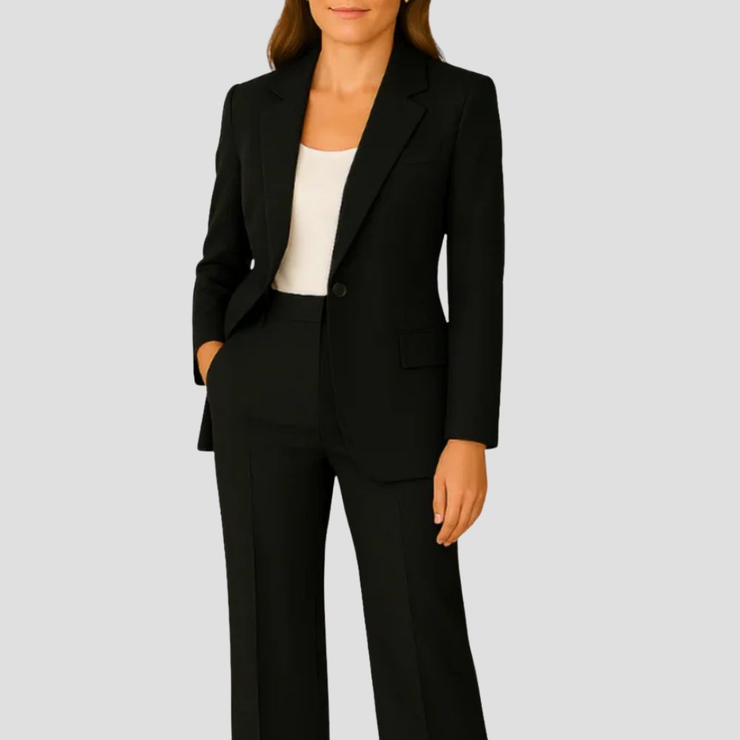 Classic Two Piece Trouser Suit with Tailored Blazer