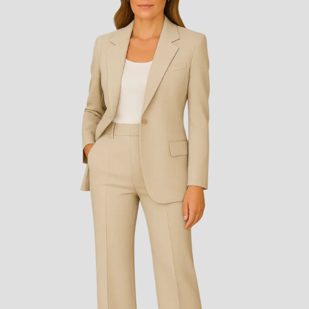 Classic Two Piece Trouser Suit with Tailored Blazer