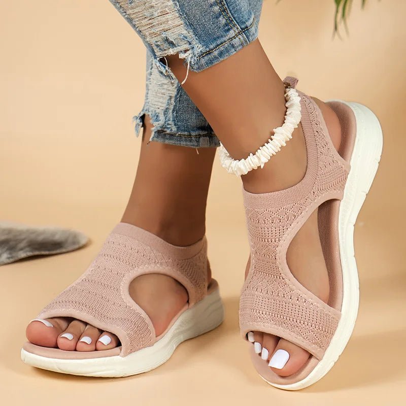 Comfortable Knit Sandals with Open Toe and Platform Sole