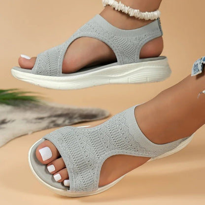 Comfortable Knit Sandals with Open Toe and Platform Sole