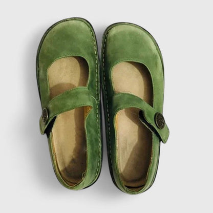 Comfortable Mary Jane Flats with Adjustable Strap and Round Toe