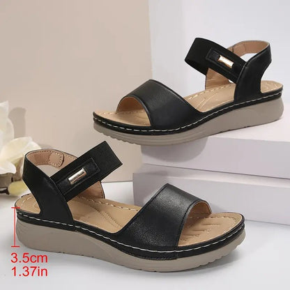 Comfortable Platform Wedge Sandals with Elastic Ankle Strap