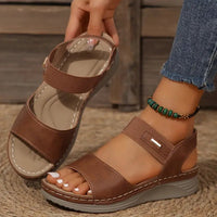 Comfortable Platform Wedge Sandals with Elastic Ankle Strap