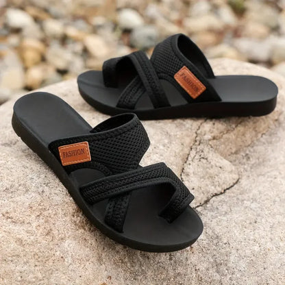 Flat Crossover Strap Sandals with Open Toe