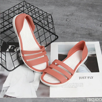 Flat Strappy Sandals with Open Toe and Cushioned Footbed