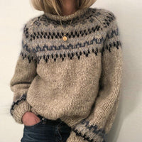 Heritage Chunky Wool Sweater with Fair Isle Yoke