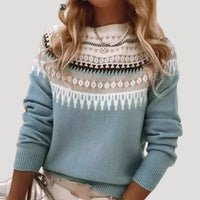 Heritage Fair Isle Sweater with Crew Neck and Geometric Yoke