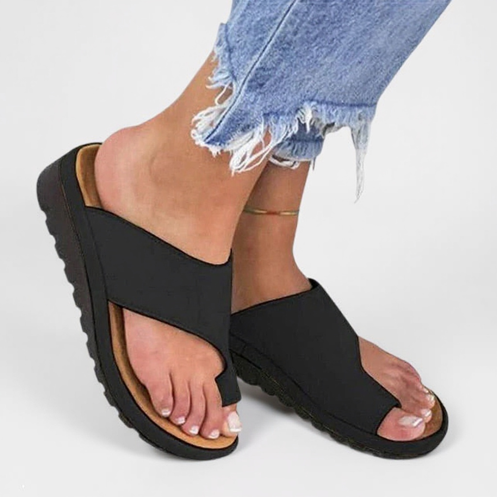 Comfortable Platform Sandals with Toe Loop and Wedge Sole