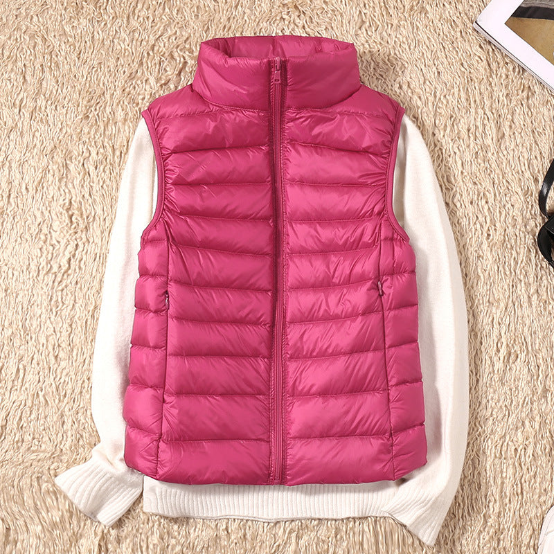 Lightweight Zip-Up Puffer Gilet with Stand Collar