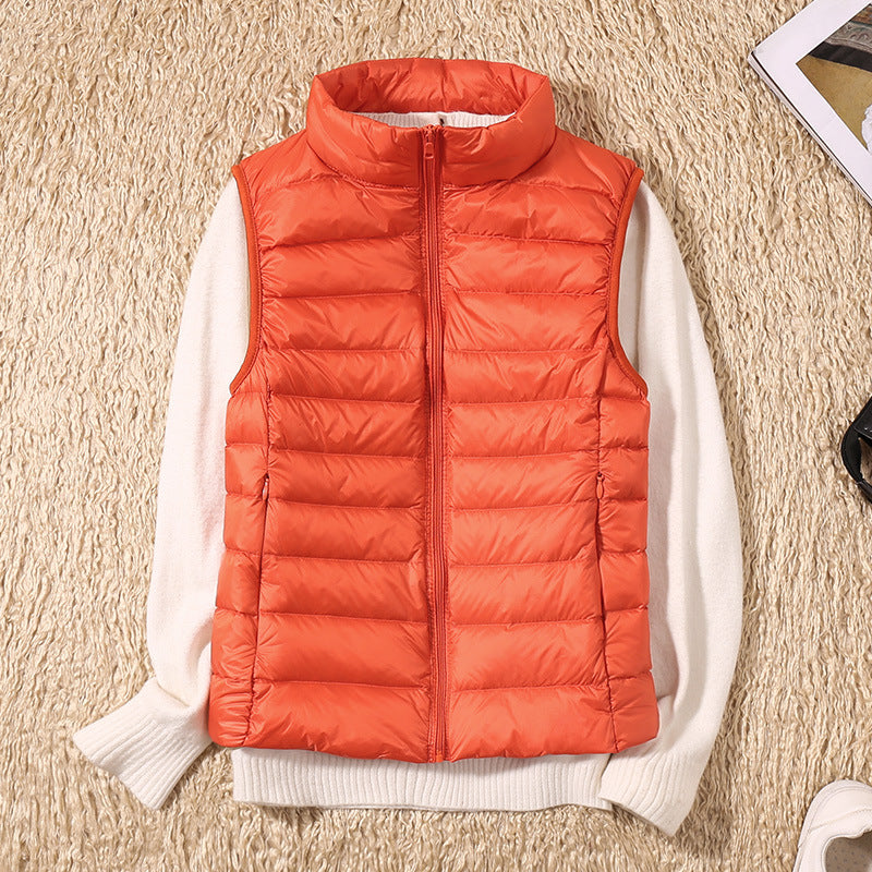 Lightweight Zip-Up Puffer Gilet with Stand Collar