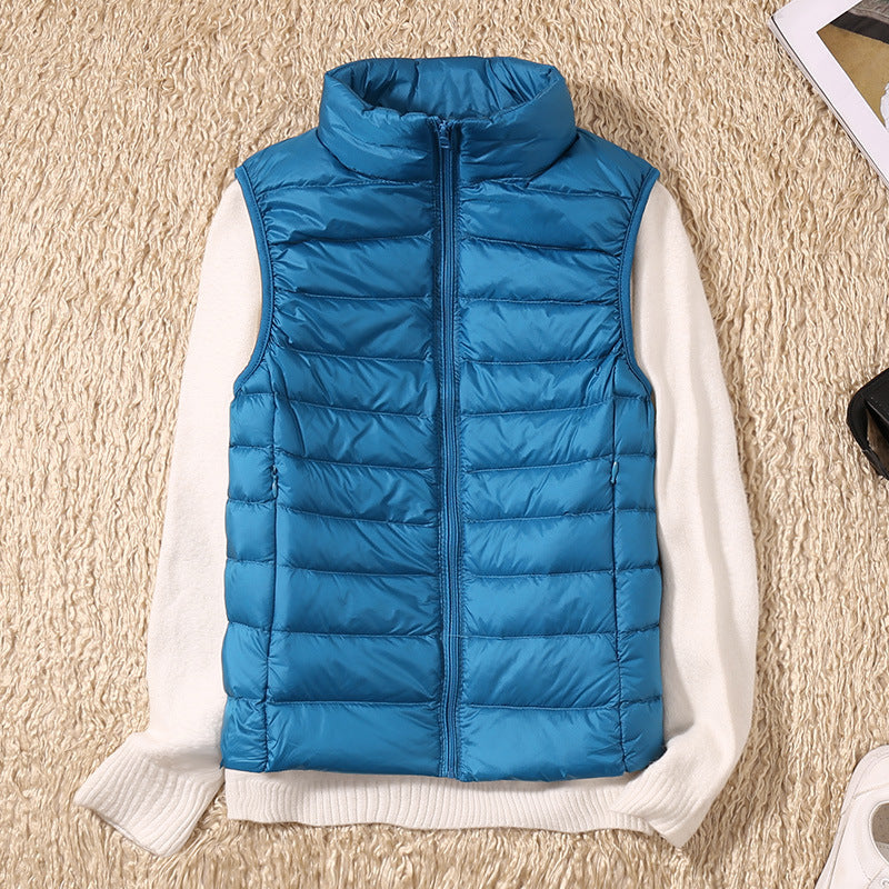 Lightweight Zip-Up Puffer Gilet with Stand Collar