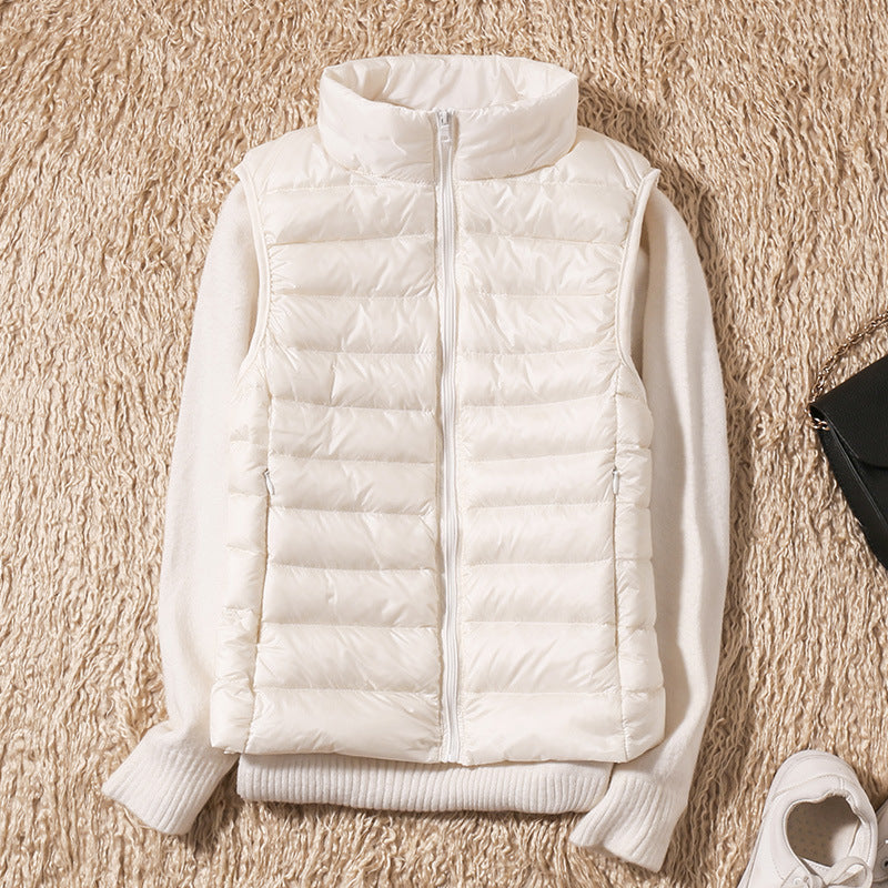 Lightweight Zip-Up Puffer Gilet with Stand Collar
