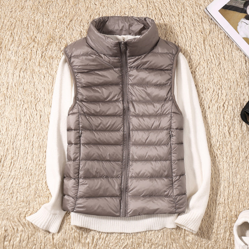 Lightweight Zip-Up Puffer Gilet with Stand Collar