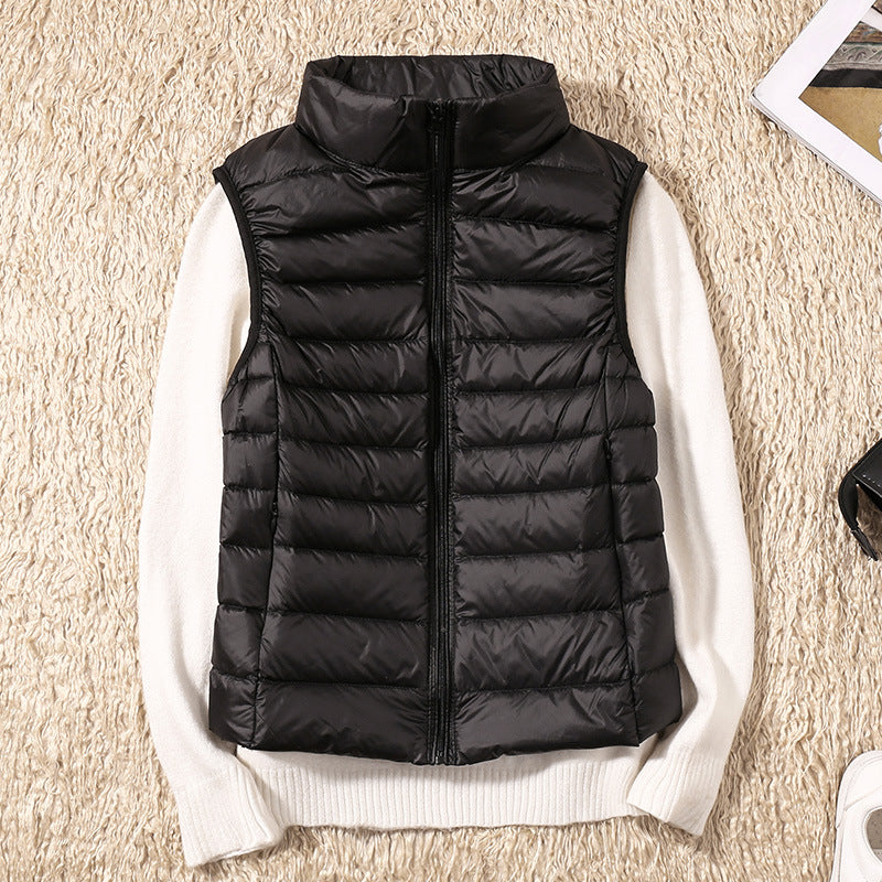 Lightweight Zip-Up Puffer Gilet with Stand Collar