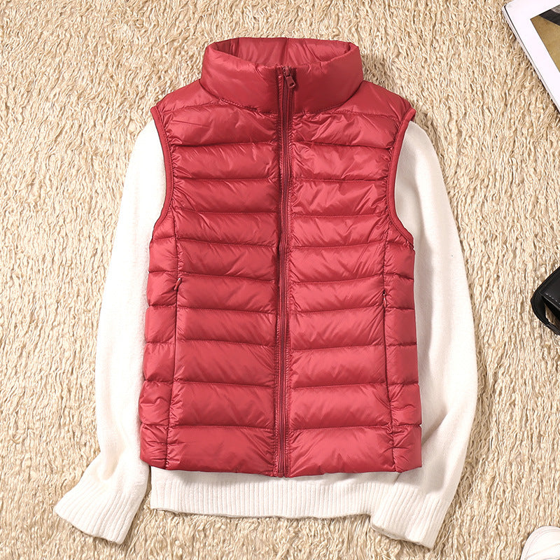 Lightweight Zip-Up Puffer Gilet with Stand Collar