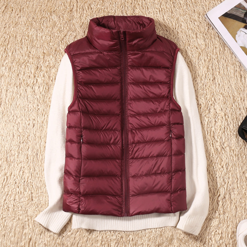 Lightweight Zip-Up Puffer Gilet with Stand Collar