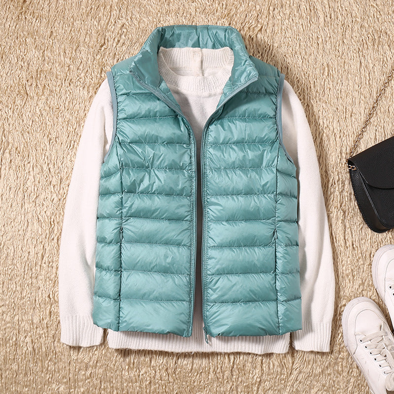 Lightweight Zip-Up Puffer Gilet with Stand Collar