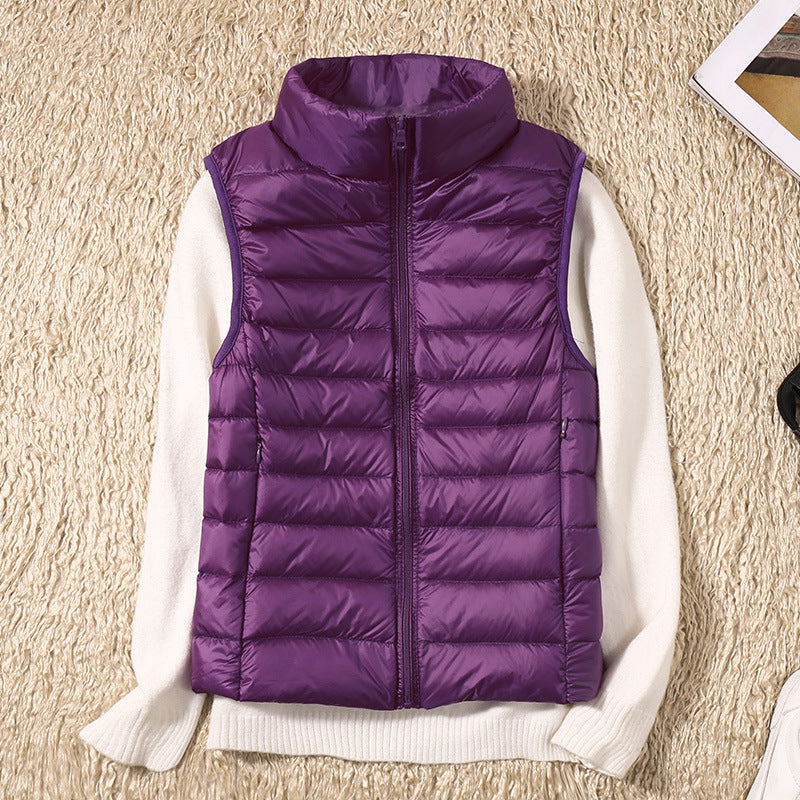 Lightweight Zip-Up Puffer Gilet with Stand Collar