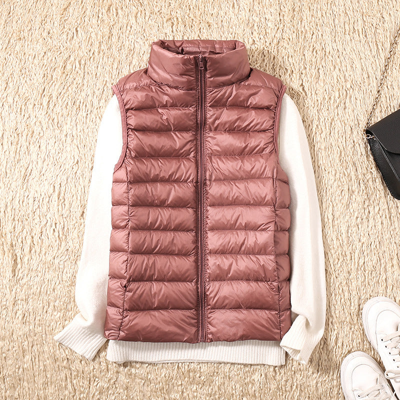 Lightweight Zip-Up Puffer Gilet with Stand Collar