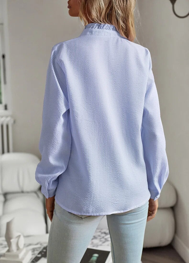 Alice | Ruffle Striped bluse