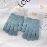 Plush Fluffy Knit Winter Gloves with Touchscreen Fingertips