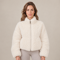 Plush Sherpa Fleece Jacket with Stand Collar