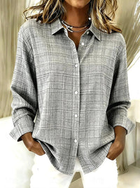 Relaxed Check Flannel Shirt with Long Sleeves