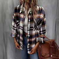 Relaxed Fit Plaid Shacket with Chest Pocket