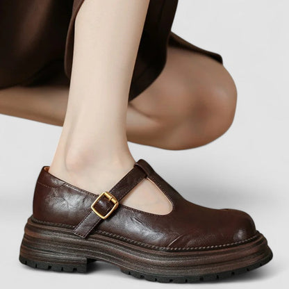 Retro Chunky Platform Mary Jane Shoes with T-Bar Buckle