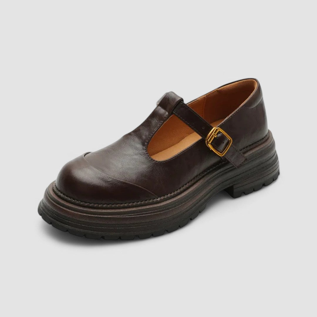 Retro Chunky Platform Mary Jane Shoes with T-Bar Buckle