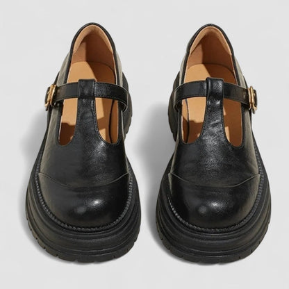 Retro Chunky Platform Mary Jane Shoes with T-Bar Buckle