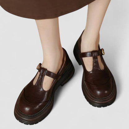 Retro Chunky Platform Mary Jane Shoes with T-Bar Buckle
