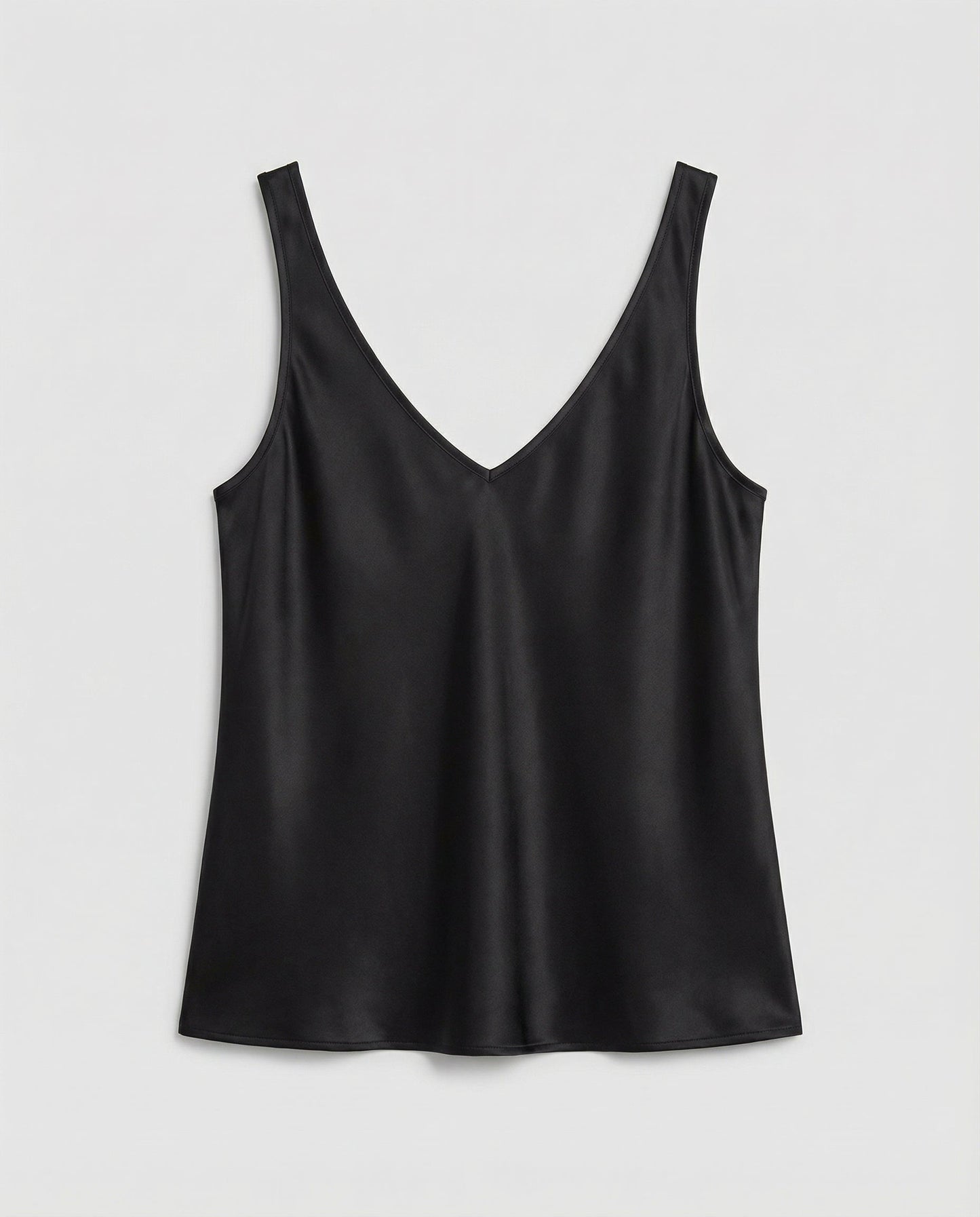 Satin Camisole Top with V-Neckline