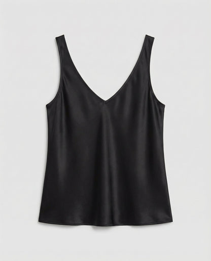 Satin Camisole Top with V-Neckline