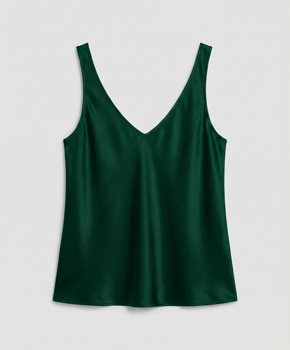 Satin Camisole Top with V-Neckline